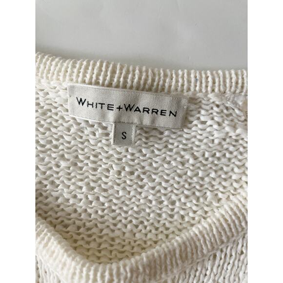 White Warren Sweater Women S White Lace Sleeves Boho Business Casual - Picture 7 of 9